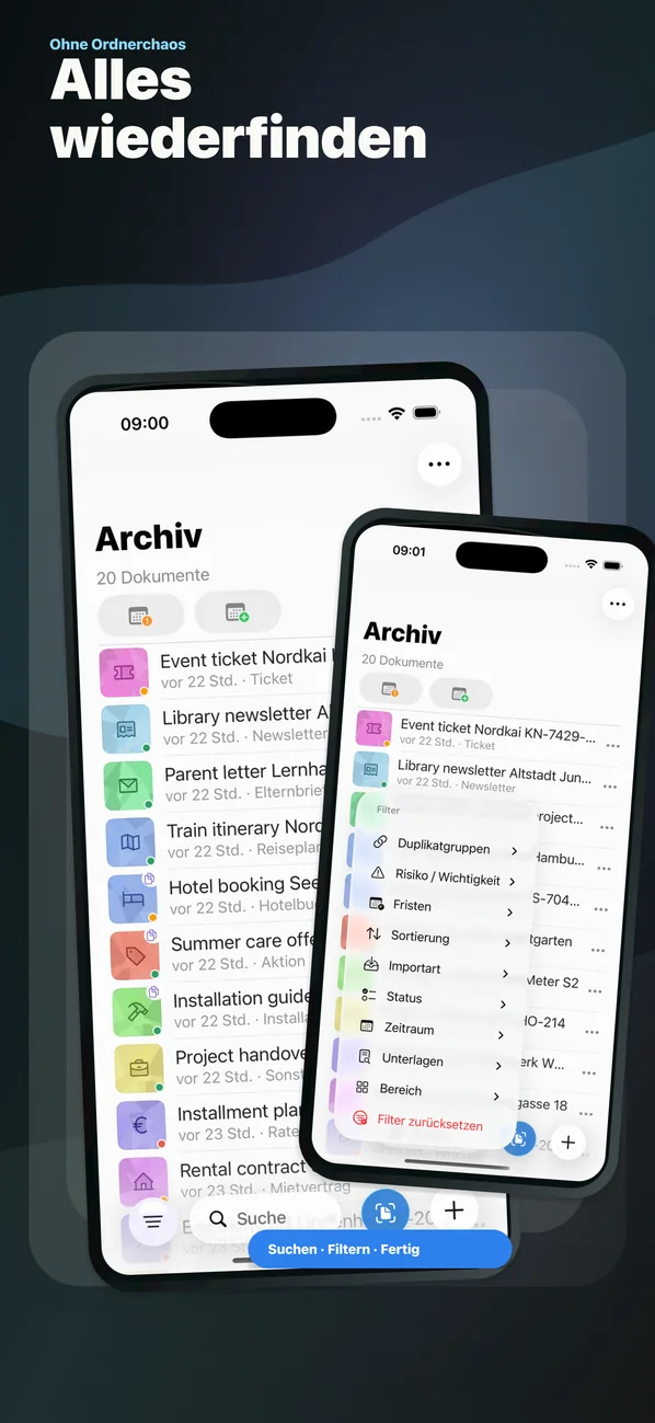 App-Store-Mockup: Alles schnell wiederfinden.